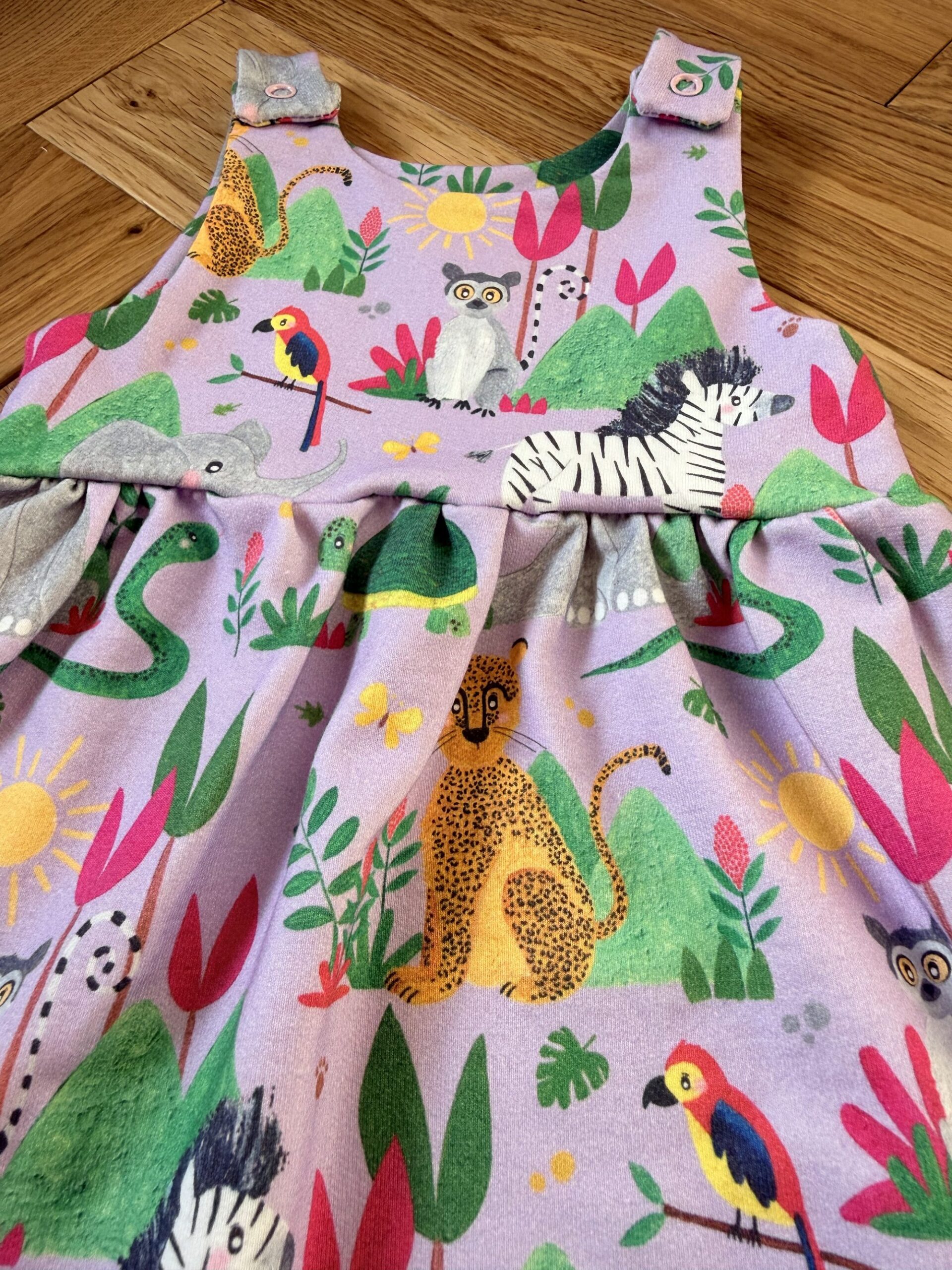 Rabbit & Hare Jungle Collection Pinafore Dress - View 2 - Organic baby clothing UK