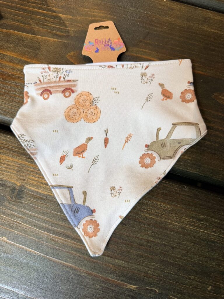 Rabbit & Hare Rolling Harvest Collection Bib - Organic baby clothing UK