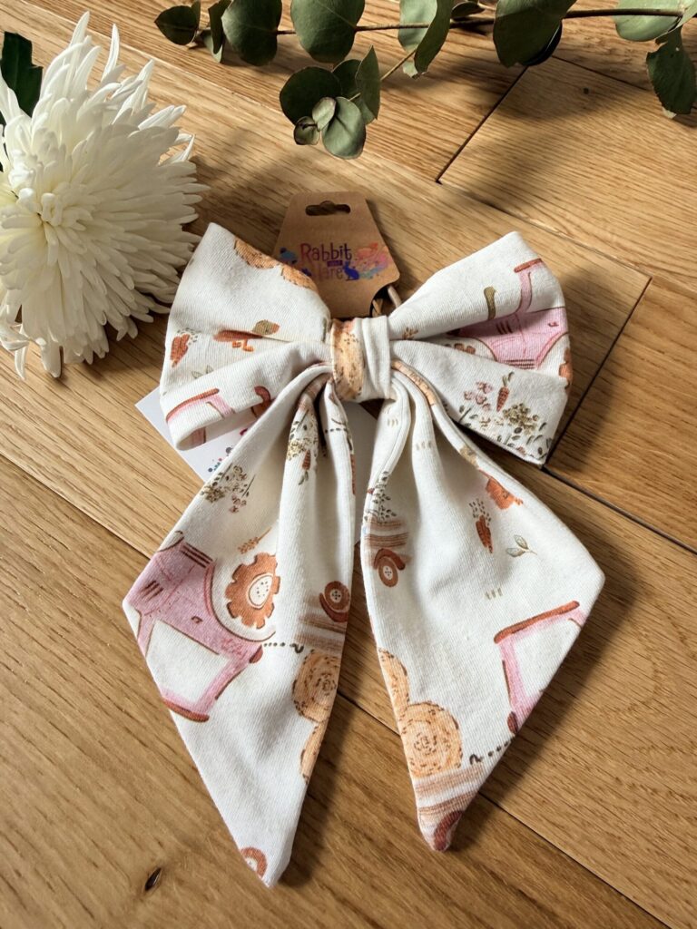 Rabbit & Hare Rolling Harvest Collection Hair Bow - Organic baby clothing UK