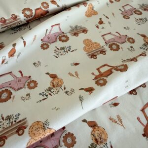 Rabbit & Hare Rolling Harvest Collection in Blush Pink - Gentle organic baby clothing UK