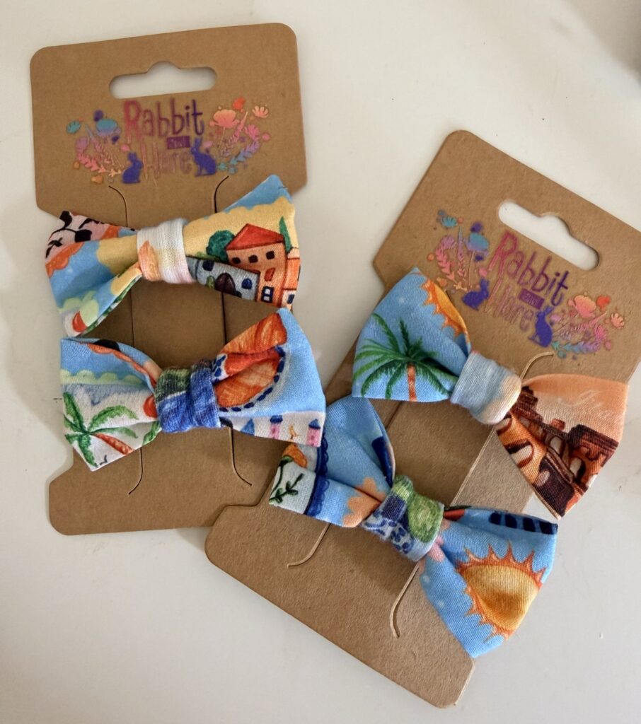 Rabbit & Hare small grip clip bows in organic cotton